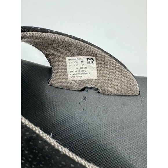 Reef Rover Mens Black Flip Flops Size 17 Comfortable Casual Beach Sandals - Picture 2 of 7